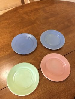Antique little hostess pastel 4 plate set