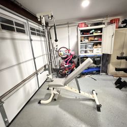 Lat Pulldown Machine With Heavy Duty Bench