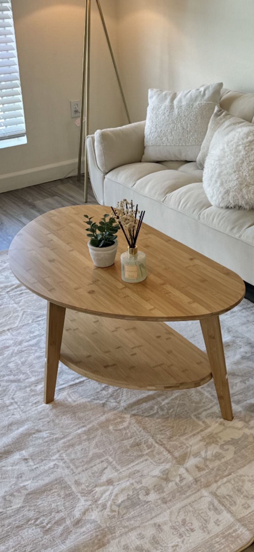 Round Oval Wooden Coffee Table