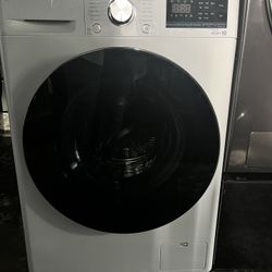 LG - 2.4 Cu. Ft. High-Efficiency Smart Front Load Washer  - White.  The LG unit designed for small spaces. It has a total drum capacity of 2.4 cubic f
