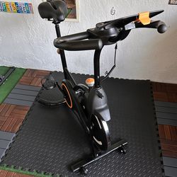 Exercise Bike with Exclusive Heart Rate Sensor and APP Sync, Stationary Bikes for Home with Continuously Variable Resistance, Compact Indoor Cycling B