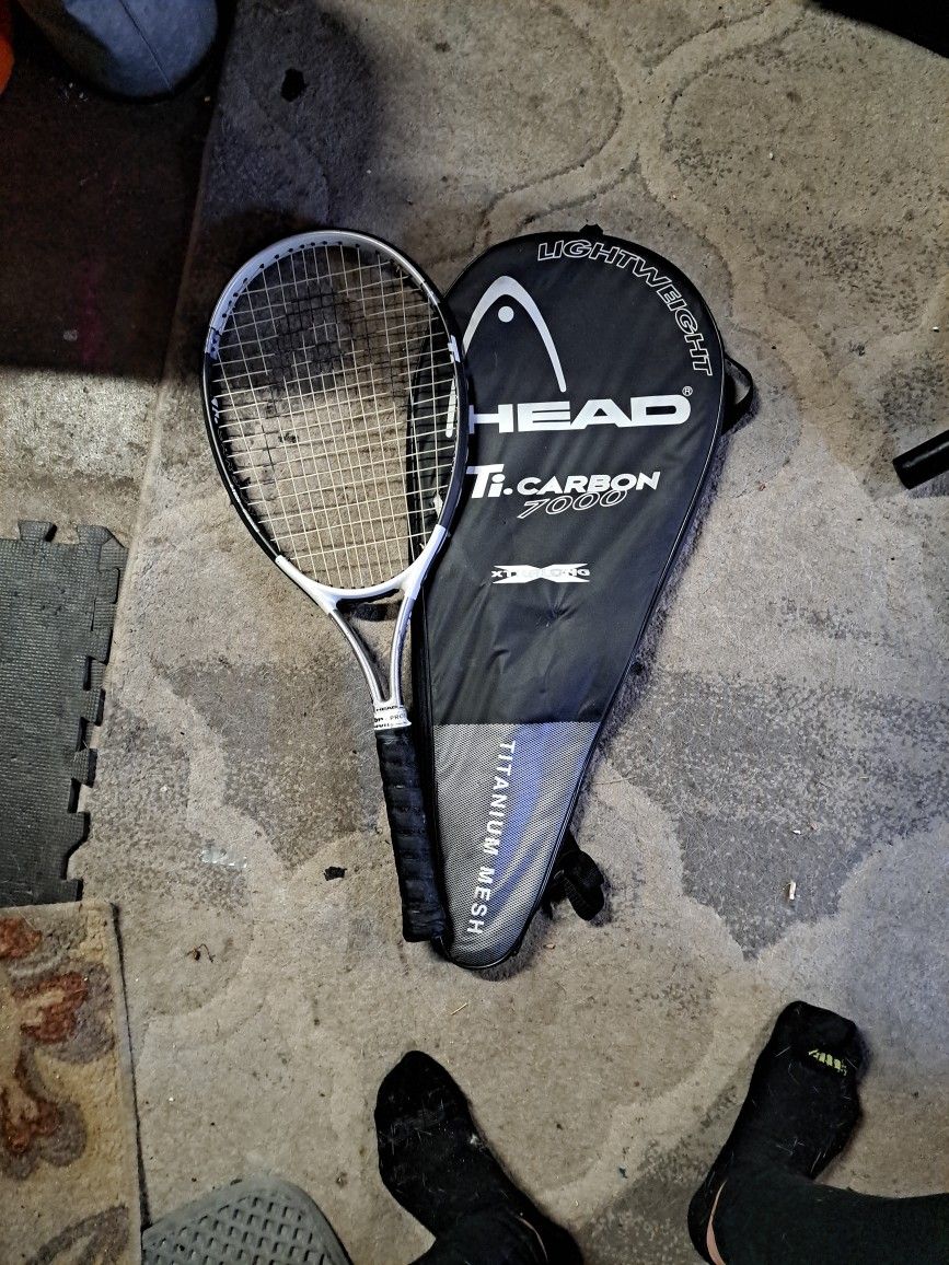 Tennis Racket Head Ti Carbon 7000 Xtralong Lightweight Titanium Mesh