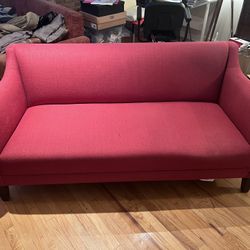 Contemporary Crate & Barrel Sofa - Cranberry 