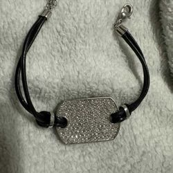 Joan Boyce Diamond Pavé Dog Tag Bracelet 