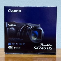 Canon PowerShot SX740 HS Black 20.3MP 40x Zoom 4K Digital Camera - New Unopened