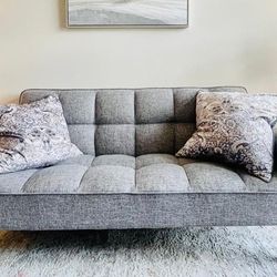 Modern Gray Sleeper Sofa, Fouton