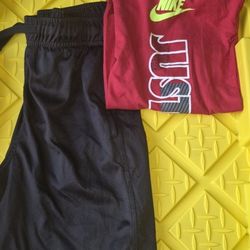 Boys Shorts  And Nike Shirt Size Small 8