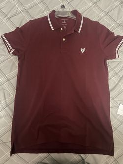 Burgundy American eagle polo