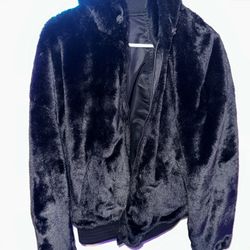 ZARA REVERSIBLE FAUX FUR BOMBER JACKET