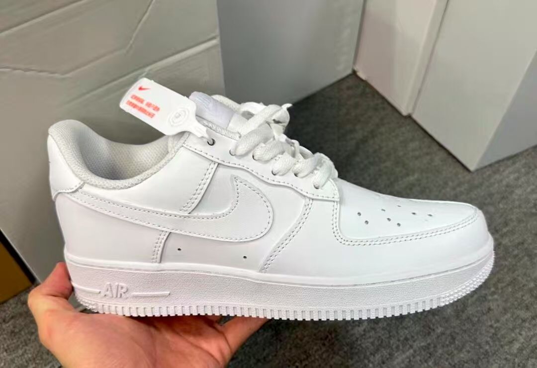 Nik e Air Force 1 Pure White - Unisex | Built-in Air Cushion, Top-Grain Leather | Embedded NFC Chip, Exquisite Details
