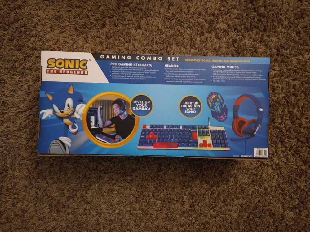 Sonic The Hedgehog Gaming Combo Set With Keyboard, Headset