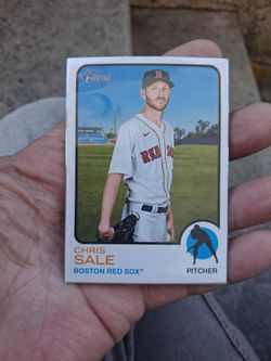 2022 Topps Heritage  Chris Sale Boston Red Sox Pitcher High Number #637 base card.  Near Mint Condition