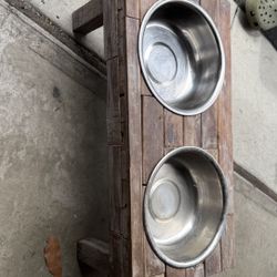 Wooden Dog Feeding Stand