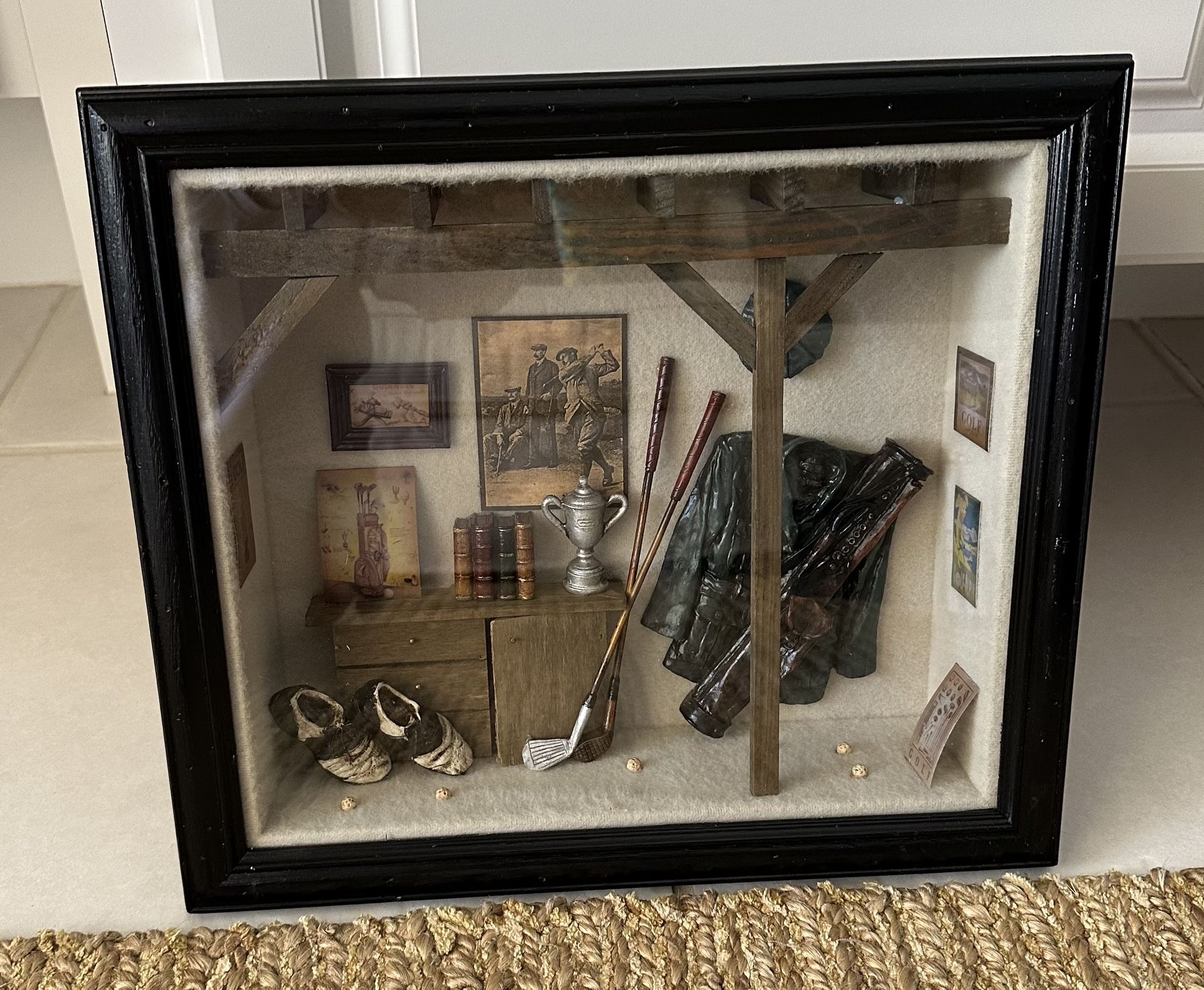 Arister Golf Crafted 3D Shadow Box Wall Display Wired to Hang 14”H x 15”W x 4”D