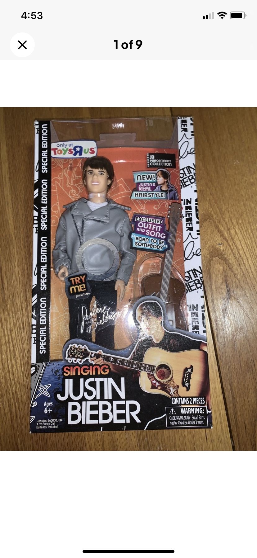 Justin Bieber Singing Doll Toys R Us Special Edition 2011