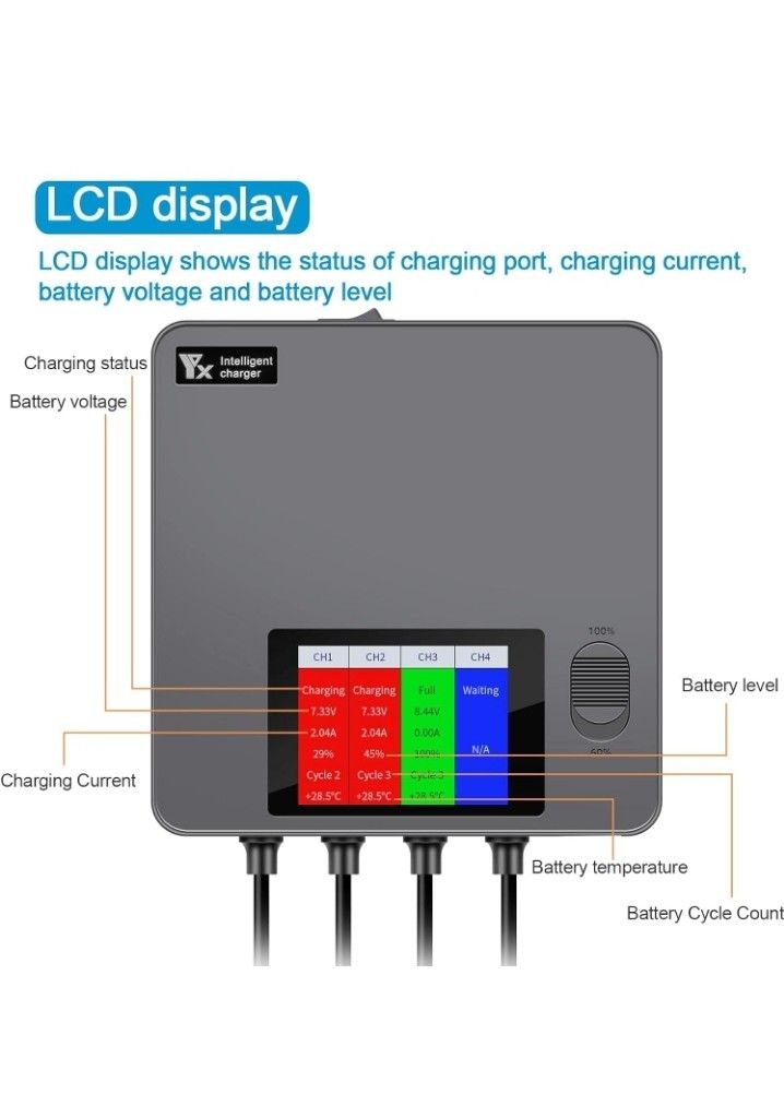 Dji LCD Simultaneous Charger with Storage Charge for DJI Mini 3,3 Pro,4 Pro Battery,Fast Multi Parallel 6 in 1 Display Charging Hub Drone Accessories