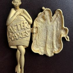 AJC Before And After Taxes Brooch Pin/Hard To Find