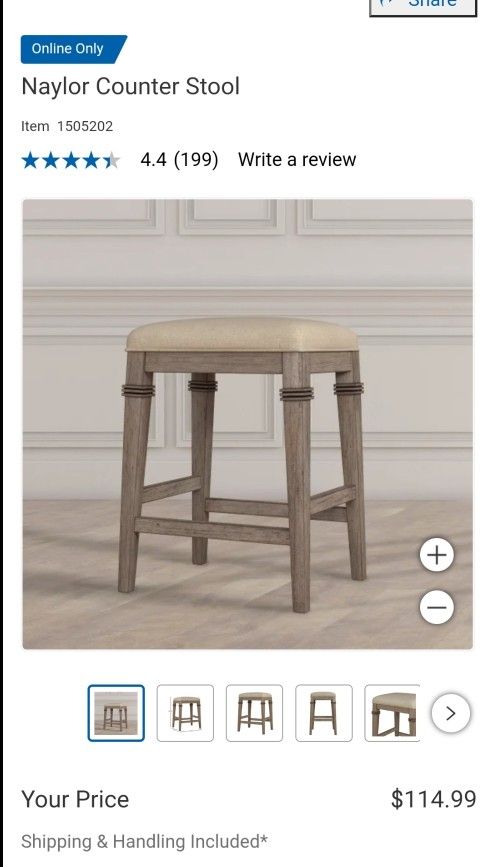 Naylor Counter Stool set of 8 for $550