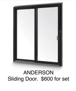 Andersen 70-1/2 in. x 79-1/2 in. 200 Series Black Left-Hand Vinyl-Clad Wood Gliding Patio Door 