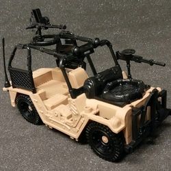 US Army Action Figure Desert Forces Playset Off Road Vehicle Jeep 3.75 in 