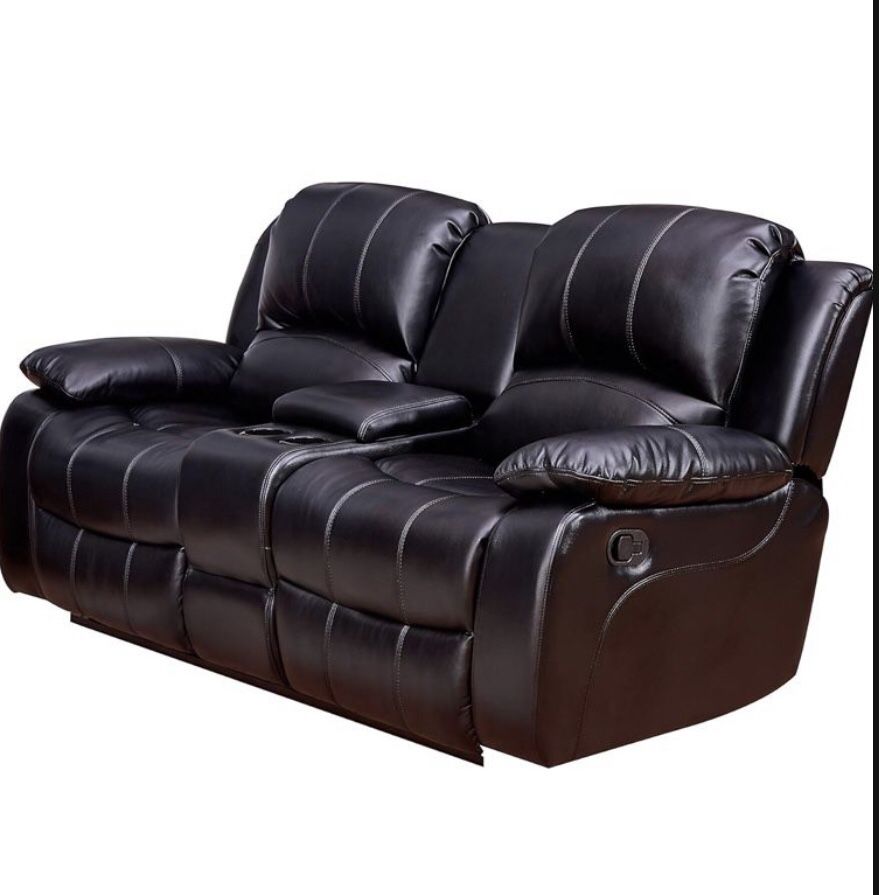 Bonded Leather Reclining Loveseat