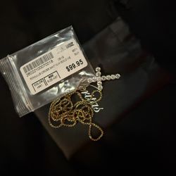 Gold And Diamond Necklace Cross 