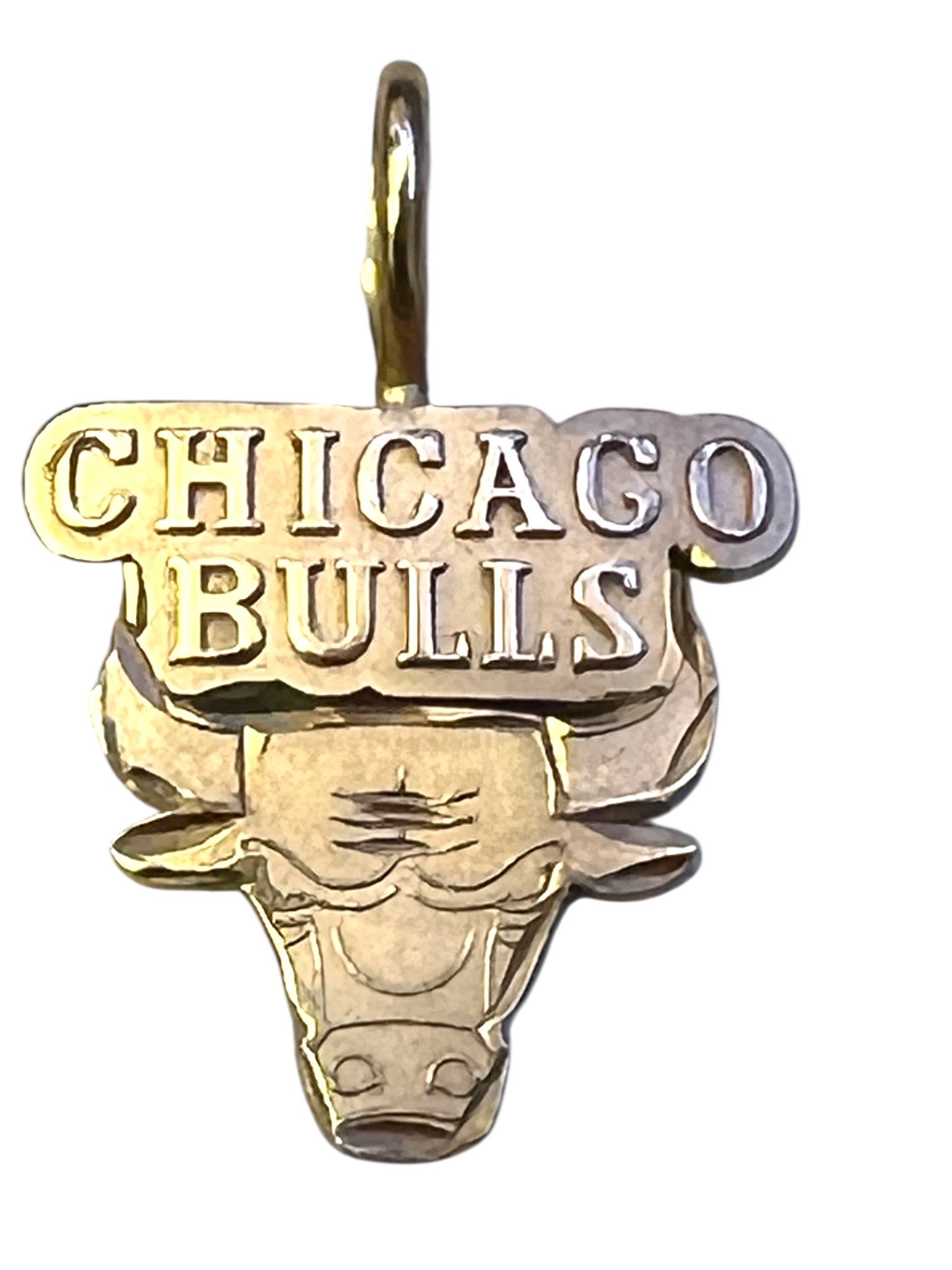 Chicago Bulls 14kt Gold Logo Pendant Signed Michael Anthony 1g Vintage 1987