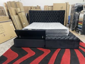 New In Box King Bed Frame With Mattress (Read Description Below)
