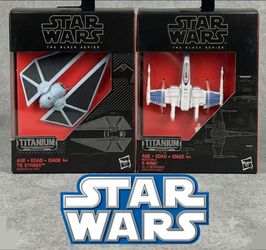 Star Wars Episode VII Black Series Miniature 02 Titanium Resistance X-Wing #02 AND Tie Striker #30 NEW SEALED!