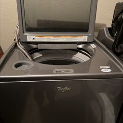 Side-by-Side Washer & Dryer Set with Top Load Washer and Electric Dryer in Chrome (Negotiable)