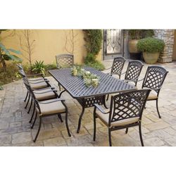 Elizabeth Cast Aluminum Powder Coated 8 Seat Outdoor Dining Set

