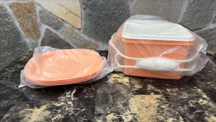 Peach Tupperware