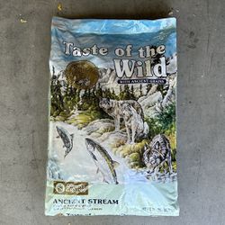NEW! Taste of the Wild Ancient Stream Smoke-Flavored Salmon with Ancient Grains Dry Dog Food. 28lbs