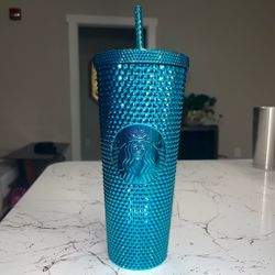 Starbucks Teal Studded Cold Cup Tumbler