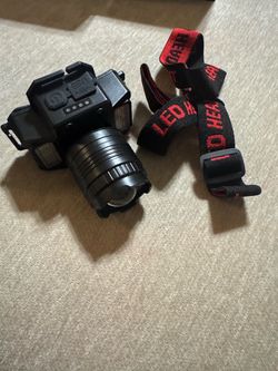 LED USB Rechargeable Headlamp with Strap