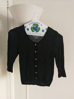 Zara Basic black cropped cardigan