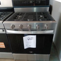 New whirlpool stainless steel gas stove 5 burner