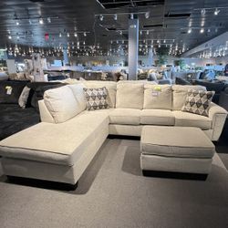 Ivory 2PC Chaise Sectional Couch