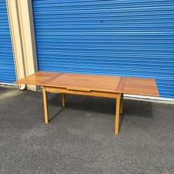 Mid Century Modern Danish Teak Draw Lead Dining Table