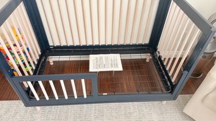 Babyletto Lolly convertible crib - dark blue and whitewash wood