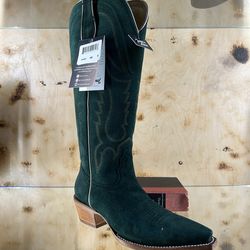 TONY LAMA -LIZ 15" EMERALD SUEDE