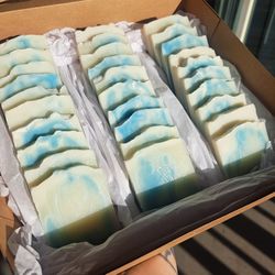 30 Baby Blue Organic Soap Favors