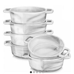 Malacasa Souffle Bowls Marble Color Oven Safe Set Of 6