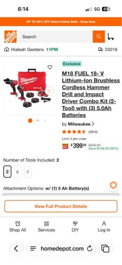 Milwaukee M18 FUEL Hammer Drill & Impact Driver Combo Kit