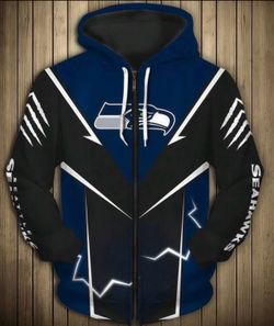 Seahawks 3D zip up hoodie polyester taking preorders💙💚READ BELOW