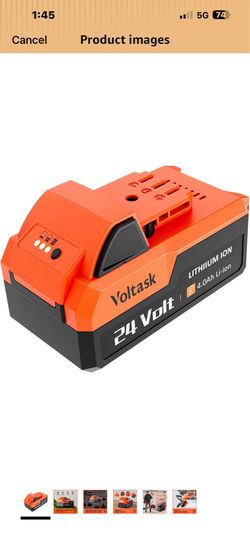 VOLTASK 24V 4.0AH Lithium-Ion Battery Replacement for Cordless Snow Shovel and Cordless Snow Blower