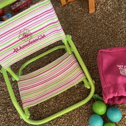 American girl Doll Beach Chair And Toy