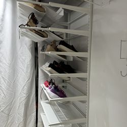 Container Store Pull Out Wall Shoe Rack - Holds 48 Pairs 