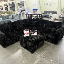 New Black Sectional