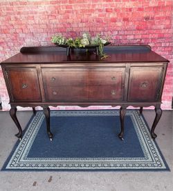 Antique sideboard buffet credenza solid wood